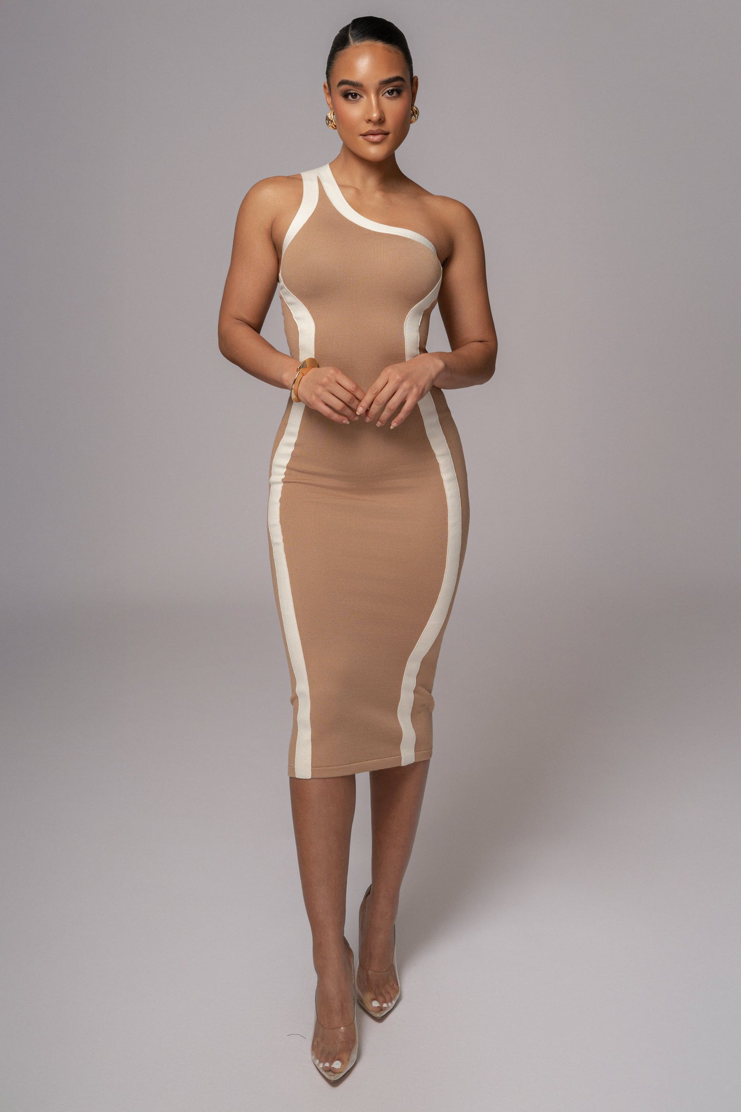 Beige Breann Contrast Maxi Dress