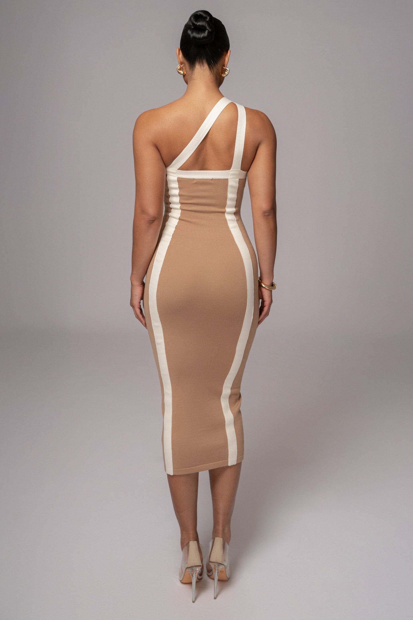 Beige Breann Contrast Maxi Dress