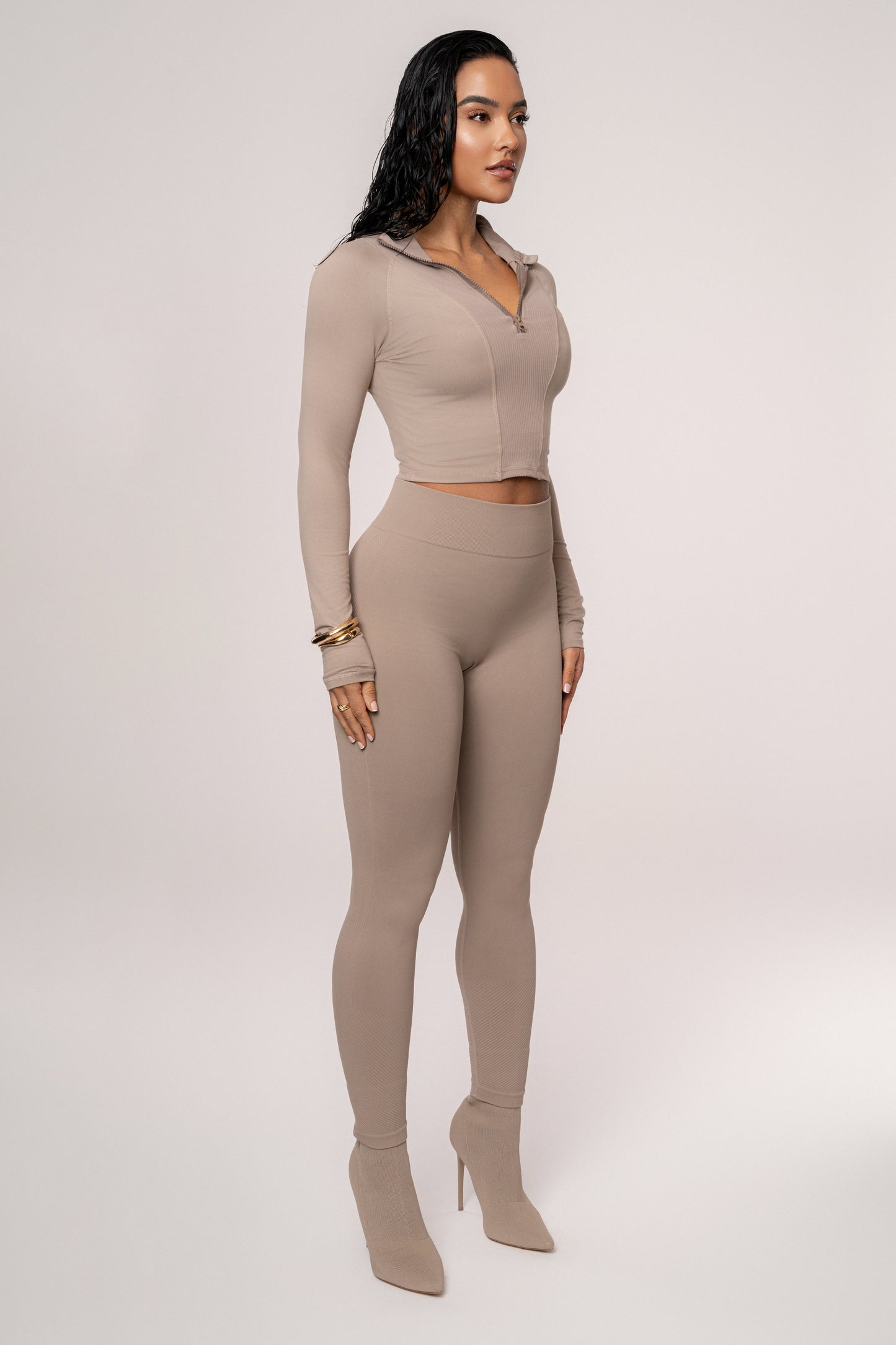 Beige Balance High Rise Leggings